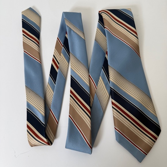 La Bella Collection Other - VTG La Bella Collection Striped Mens Necktie Blue Tan Formal Occasion Career Tie